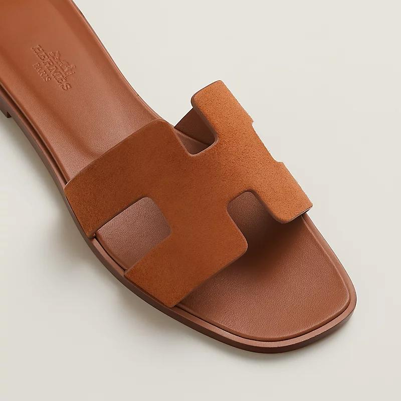 Giày Hermes Oran Sandal Nữ Nâu Đất